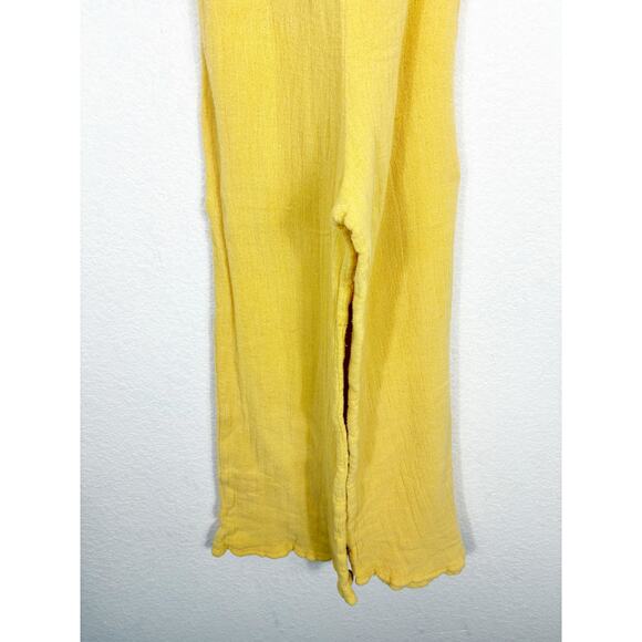 Jen’s Pirate Booty Gozzo Yellow Jumpsuit XS Halter Crop Wide Leg Terry Cloth - Picture 11 of 14
